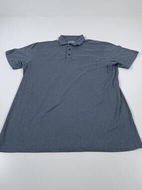 Weekend Sport Polo Shirt Mens Large Blue Solid Jersey Pocket Casual Short Sleeve